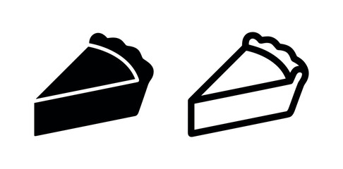 Slice of Pie Dessert Icon in Solid and Outline Style