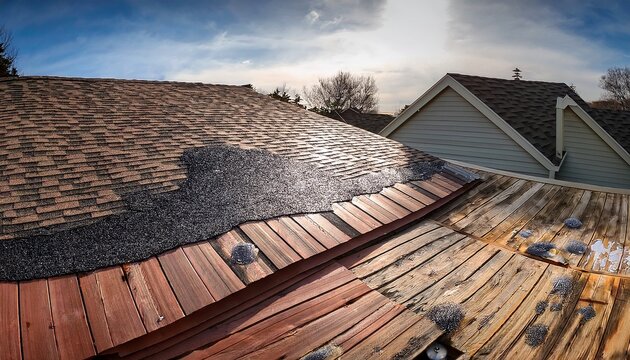 shingle roof with visible hail damage circled during home inspection shingle