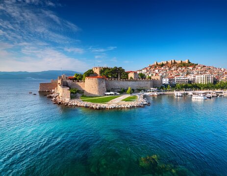 kavala old city view in greece
