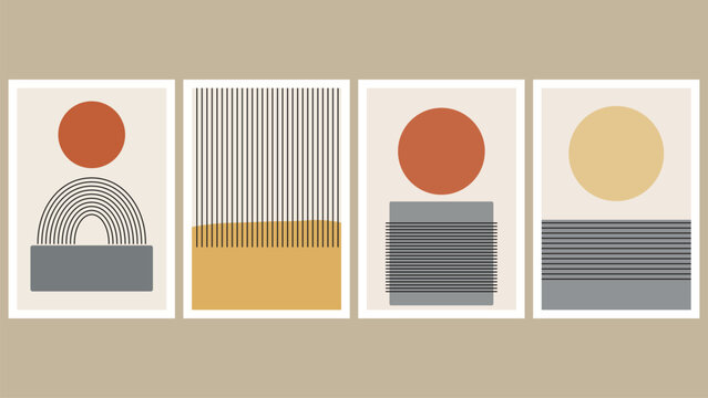 Geometric artwork with abstract shapes and patterns