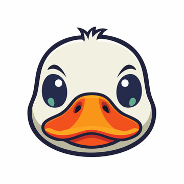 Cute cartoon duck face illustration