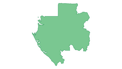 Fototapeta premium Gabon outline green