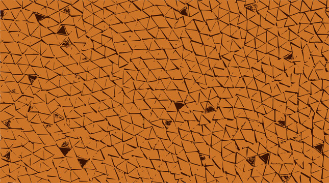 Abstract geometric pattern, orange tessellation with dark triangles, modern background design