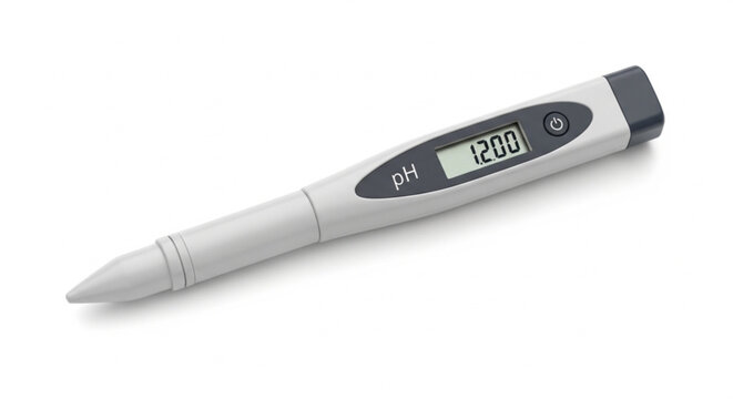 Digital pH meter device with display and probe for water testing and scientific applications