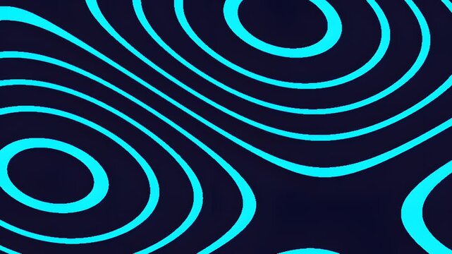 Abstract blue geometric pattern with concentric curves on dark background