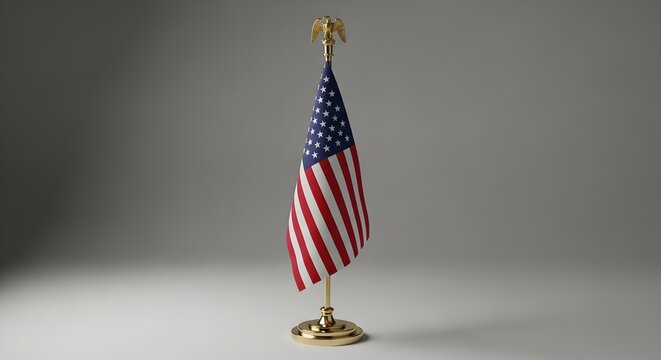 Miniature American flag on gold stand