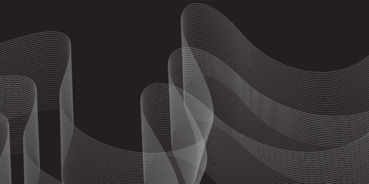 illustration of abstract background with wavy line light effect, backgrounds technology and motion graphic, applicable for web banner, poster, billboard, wallpaper computer, black tech sign and symbol