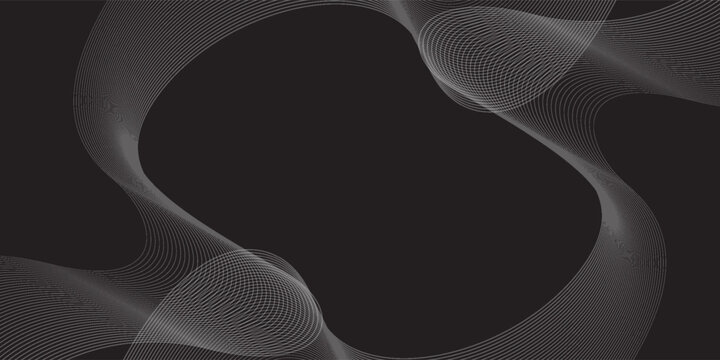 illustration of abstract background with wavy line light effect, backgrounds technology and motion graphic, applicable for web banner, poster, billboard, wallpaper computer, black tech sign and symbol