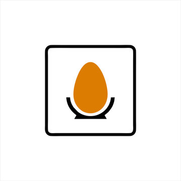Minimalist egg in egg cup icon