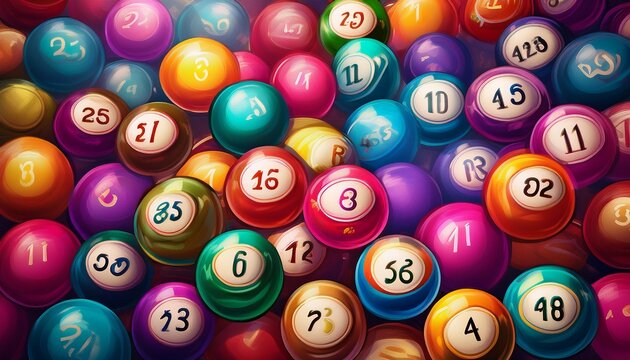 bingo or lottery colored number balls