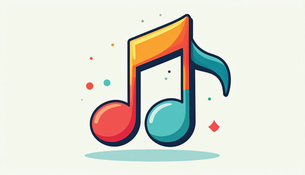 Colorful Music Note Icon Design.