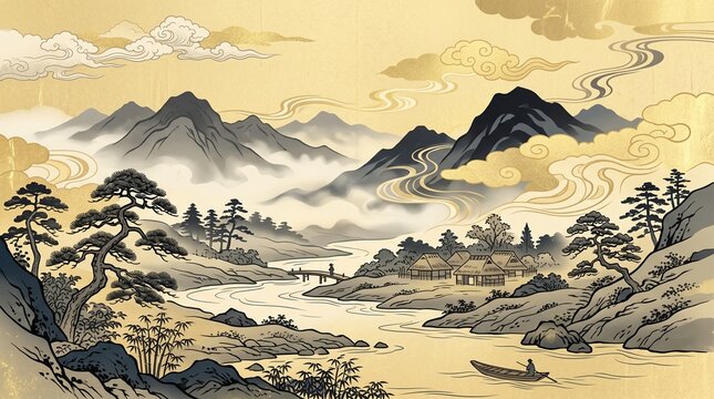 山水画 Images – Browse 1,905 Stock Photos, Vectors, and Video