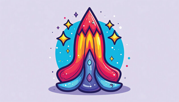 Colorful illustration of praying hands together.