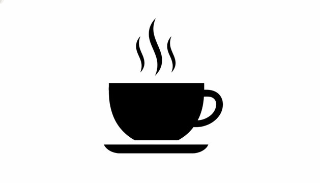 Minimalist graphic representing a steaming hot drink, perfect for morning rituals or a cozy break, evoking feelings of comfort and refreshment