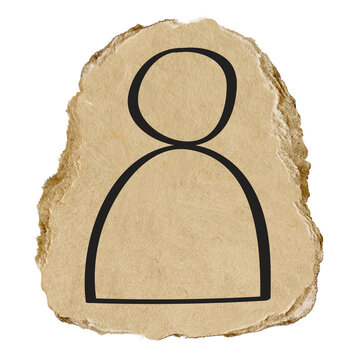 Person doodle icon png sticker, transparent background