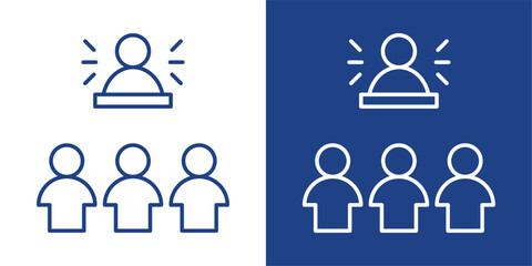 Fototapeta premium Leadership Blue And White Icon Style Collection