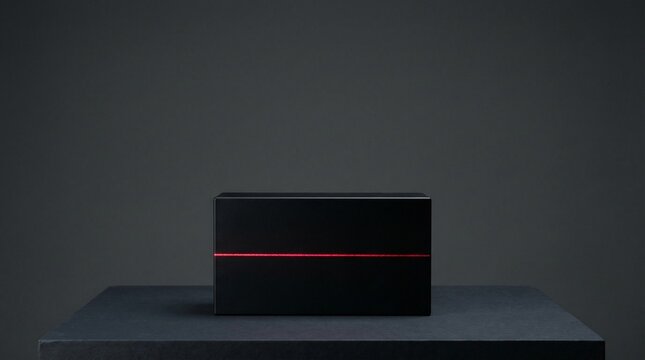 Minimalist Black Hardware Module with Red Laser Alignment Line