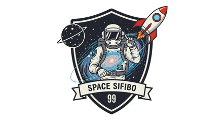 Obraz premium Space Sifibo 99 Astronaut Badge Emblem Design