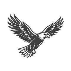 Fototapeta premium Majestic Bald Eagle in Flight, Symbol of Freedom and Power, Vector Illustration
