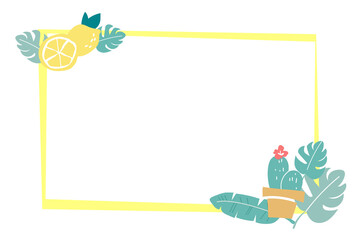 Png tropical summer design frame, transparent background © Rawpixel.com