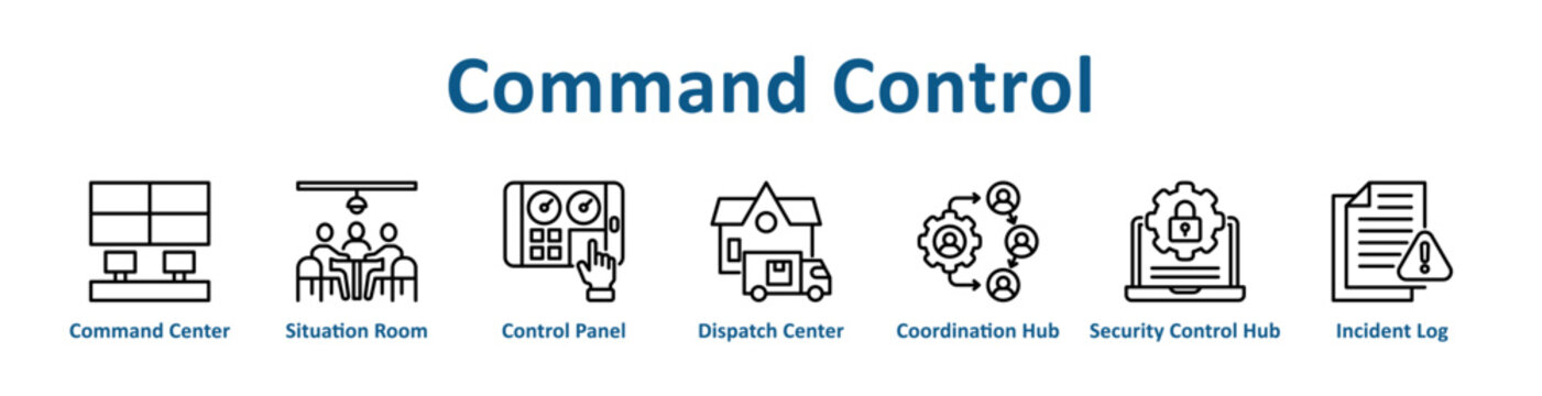 Command Control web icon banner with line art style
