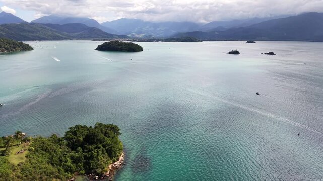 Panoramic Coastal View with Mountains and Islands