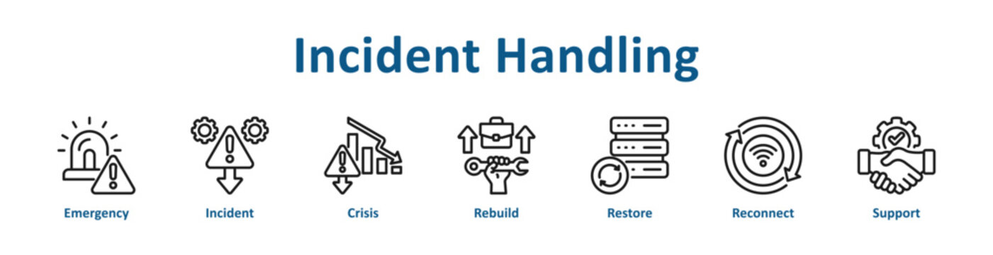 Incident Handling web icon banner with line art style
