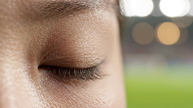 Eye Tracking Movement Close-Up of Human Eye with Digital Biometrics Concept for Ai Analytics, Cybersecurity, and User Behavior Research