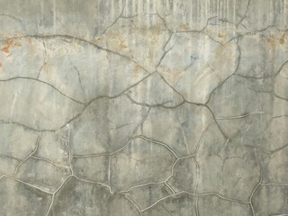 Fototapeta premium weathered grey concrete wall with multiple hairline cracks
