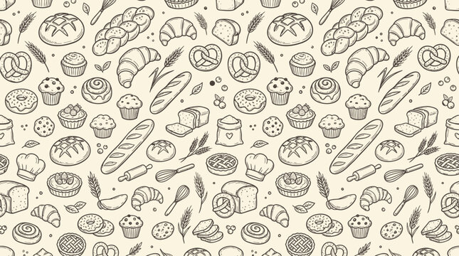 Variety of baked sweet food items.