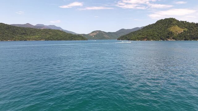 Wide Sea View with Distant Island Silhouettes