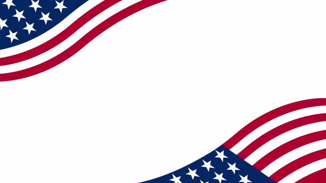 Frame Animated of american flag waving