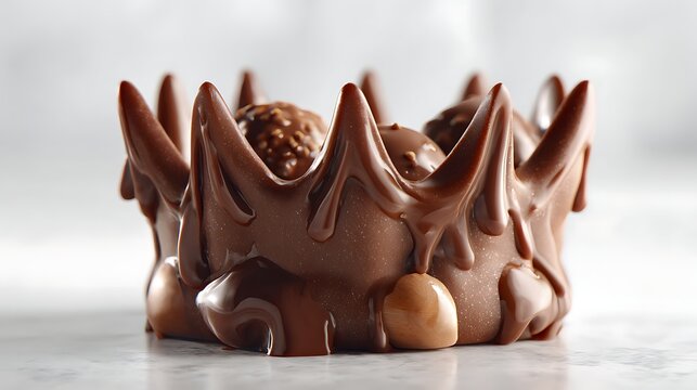 Delicious Chocolate Dessert with Textured Crown Design