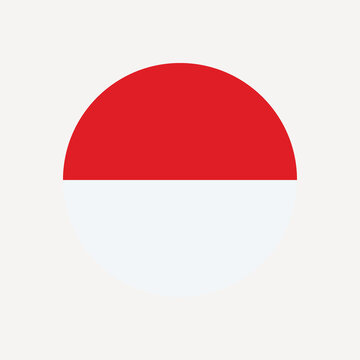 Red and white circular flag vector
