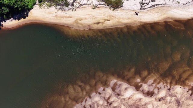 Top Down View of Sand Patterns in Shallow Water