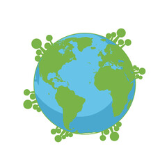 Obraz premium Global pandemic earth virus illustration.