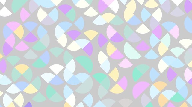 Vivid dynamic geometric loop video with circles, squares shape for app and web. Colorful geo 4K, and full HD motion