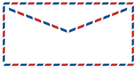Obraz premium Airmail envelope with striped edge for mail delivery.