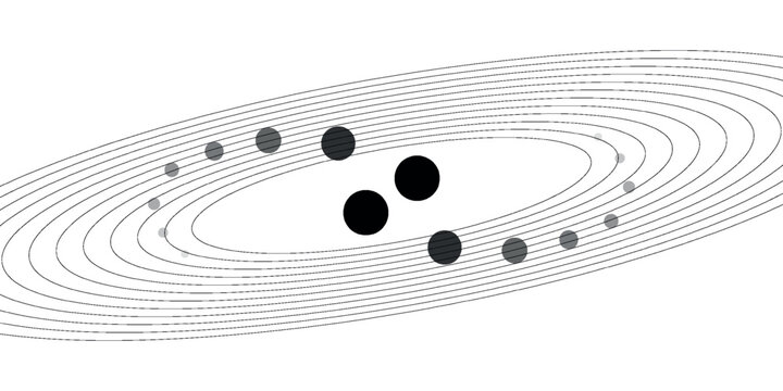 Atomic particles orbiting in a circular model visualization.