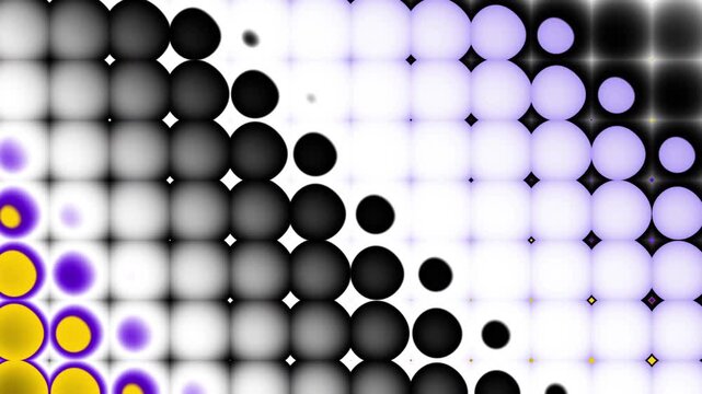 Vivid dynamic geometric loop video with circles, squares shape for app and web. Colorful geo 4K, and full HD motion