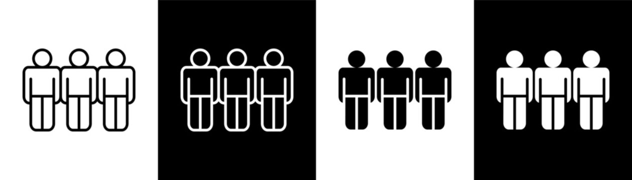 Workgroup  white and black icon set design