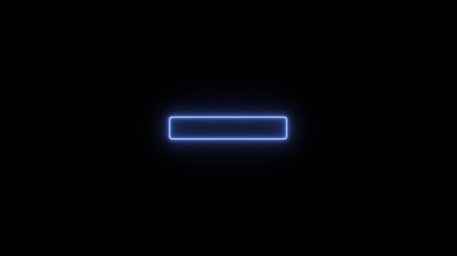 Click here, Text Animation in Neon Glow Rectangle Frame.