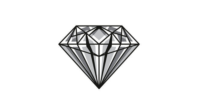 Gray geometric diamond gemstone icon.