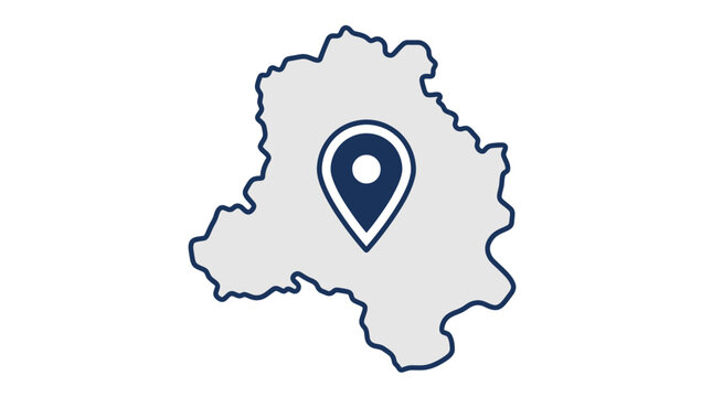 Map of Delhi with a location pin icon, India's capital city marker