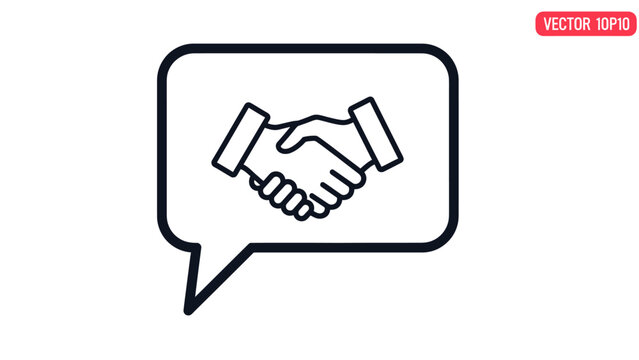 Handshake icon within a speech bubble