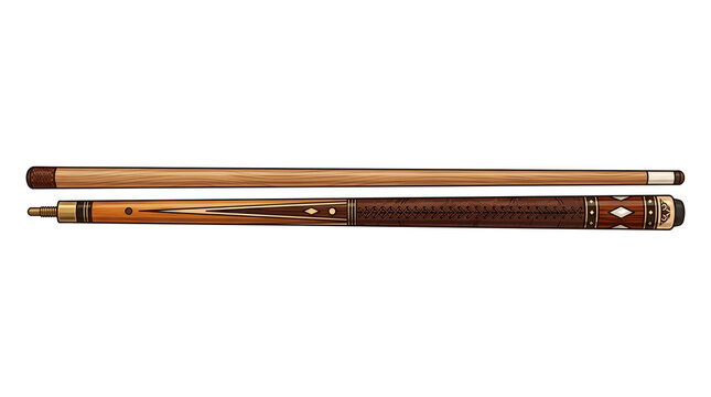 Elegant professional billiards pool cue vector on white background