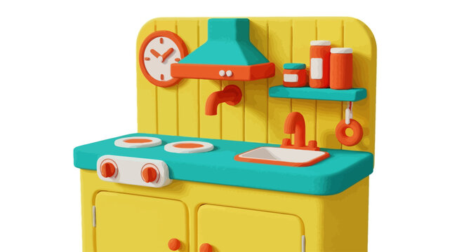 Play kitchen, toy cooking station, children's playset, play food, kids play kitchen