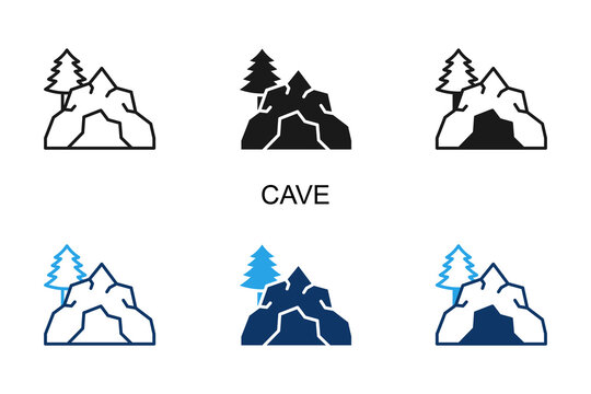 Cave Icon Multi Style Vector Illustration