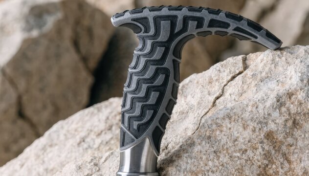 Injectionmolded textured ergonomic handtool handle in medium shot highlighting grip pattern that improves control and slip resistance on metalcore tools for precision tasks.