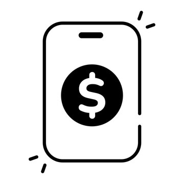 Money envelope icon in solid design